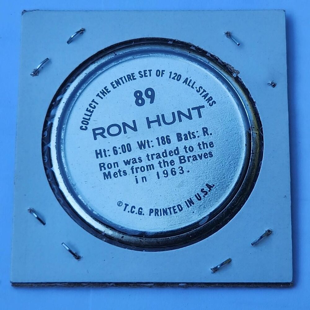 1969 Ron Hunt Topps baseball card.
Estimated...